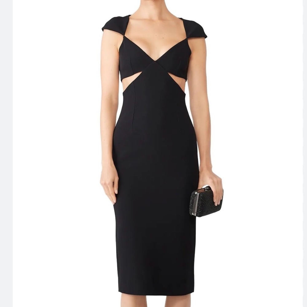 Cinq à Sept Greta Black Cut Out Dress LBD Cocktail Party